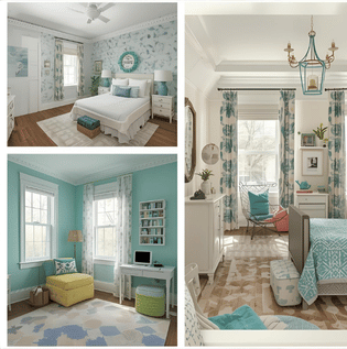 Cream and Aqua Kids' Room Colour Combination - Asian Paints Cream and Aqua Kids' Room Colour Combination - Asian Paints