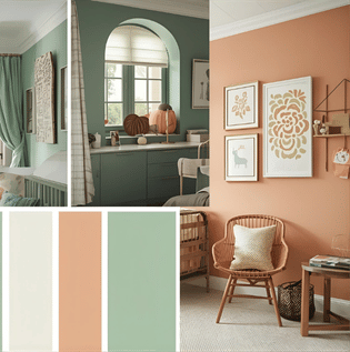 Mint Green and Peach Kids' Room Combination - Asian Paints Mint Green and Peach Kids' Room Combination - Asian Paints