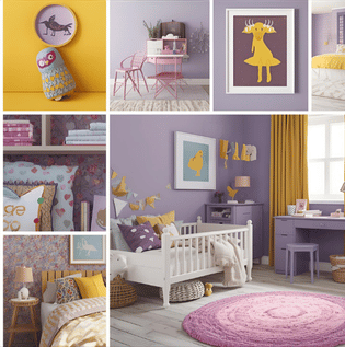 Violet and Yellow Colour Combination for Children's Room - Asian Paints Violet and Yellow Colour Combination for Children's Room - Asian Paints
