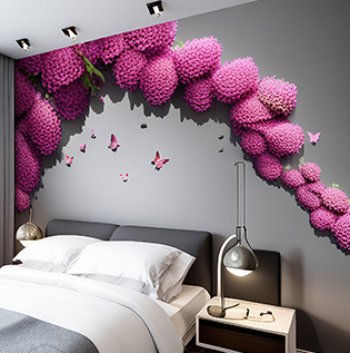3D bedroom wall sticker design - Asian Paints