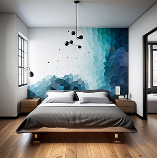 Geometric wall sticker for bedroom - Asian Paints