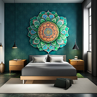 Mandala wall sticker for the bedroom - Asian Paints