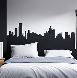 Silhouette modern bedroom wall sticker design - Asian Paints