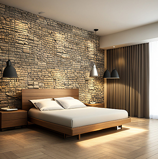 Stone print trendy wall sticker design for the bedroom - Asian Paints
