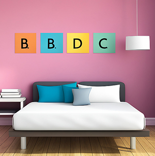 Word art wall sticker design for bedroom - Asian Paints