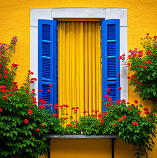 Blue and Yellow Window Combinations - Asian Paint