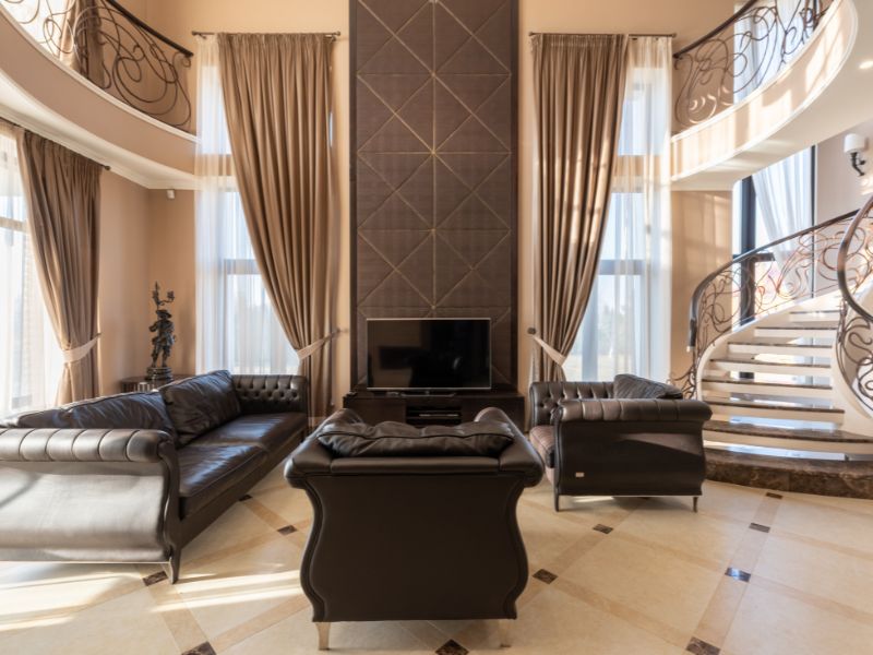 Three-seater leather fabric sofa designs -Beautiful Homes Three-seater leather fabric sofa design ideas -Beautiful Homes