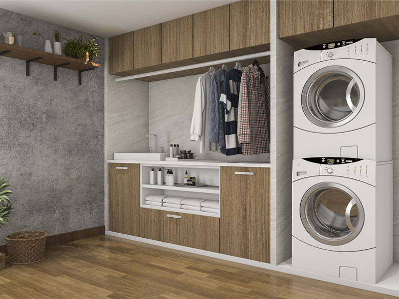 Wooden finish washing room design – Beautiful Homes Wooden finish washing room design – Beautiful Homes