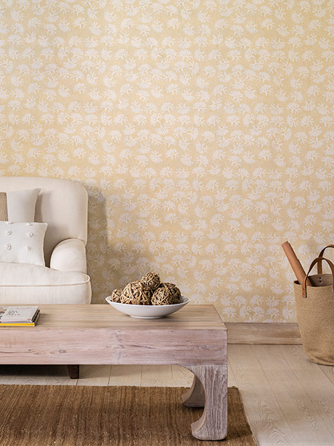 Pastel Yellow PVC Wallpaper in Living Room - Beautiful Homes Pastel Yellow PVC Wallpaper in Living Room - Beautiful Homes