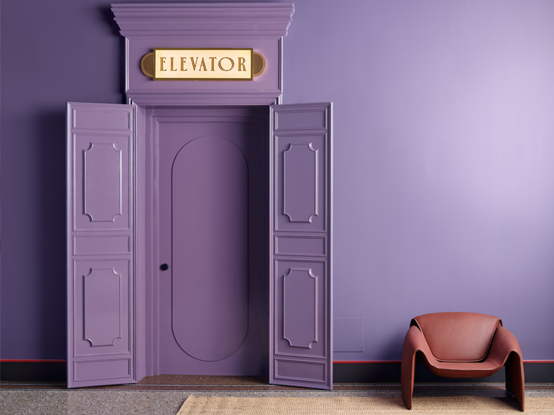 Soft Cardinal Coloured Elevator Door - Beautiful Homes Soft Cardinal Coloured Elevator Door - Beautiful Homes