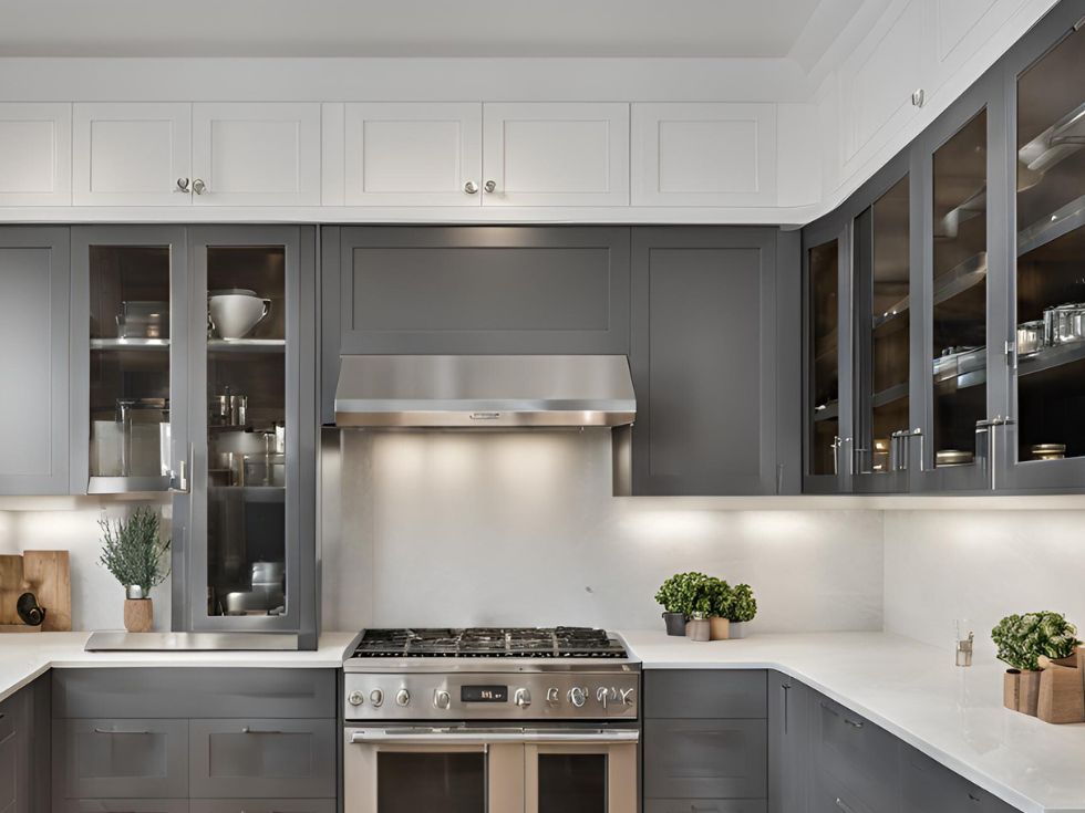 Display kitchen cabinets - Beautiful Homes Glass kitchen cabinets for display - Beautiful Homes