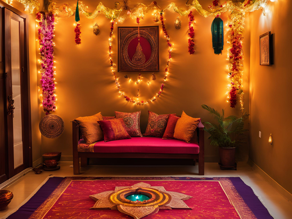 Living Room Fairy Lights - Beautiful Homes Diwali Fairy Light Décor - Beautiful Homes
