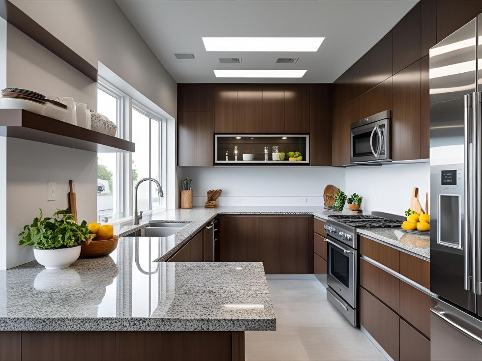 Modern granite kitchen slab - Beautiful Homes Modern granite kitchen slab - Beautiful Homes