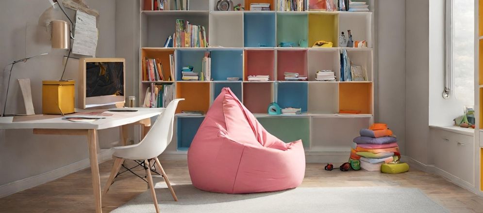 Pink bean bag for study room - Beautiful Homes Pink bean bag for study room - Beautiful Homes