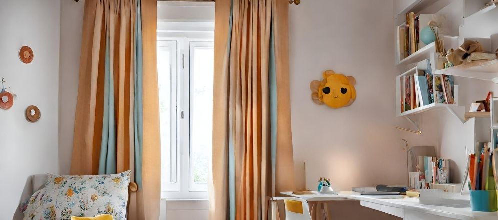 Orange and blue curtains - Beautiful Homes Orange and blue curtains - Beautiful Homes