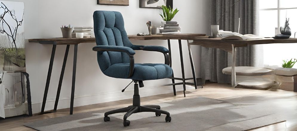 High back chair with blue upholstery - Beautiful Homes High back chair with blue upholstery - Beautiful Homes