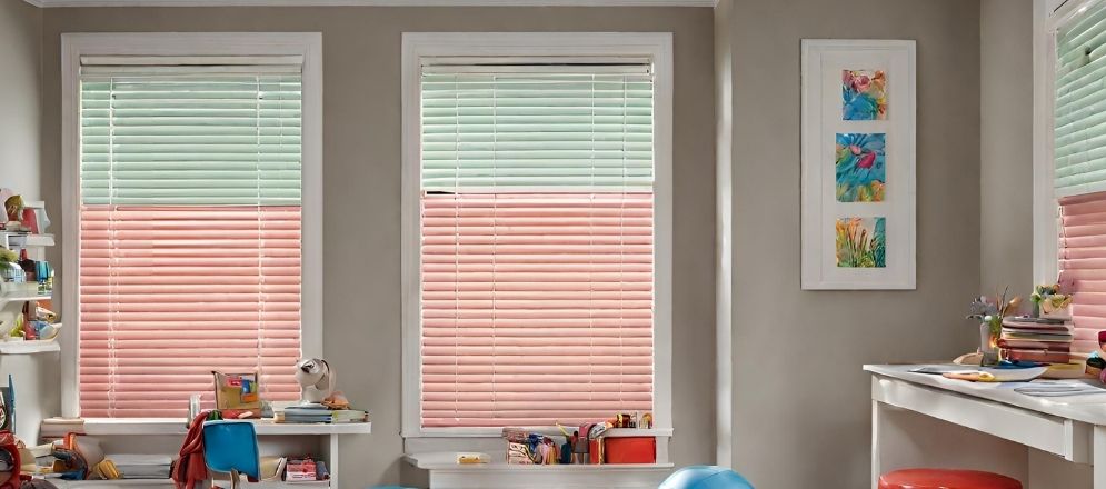 Red and green horizontal blinds - Beautiful Homes Red and green horizontal blinds - Beautiful Homes