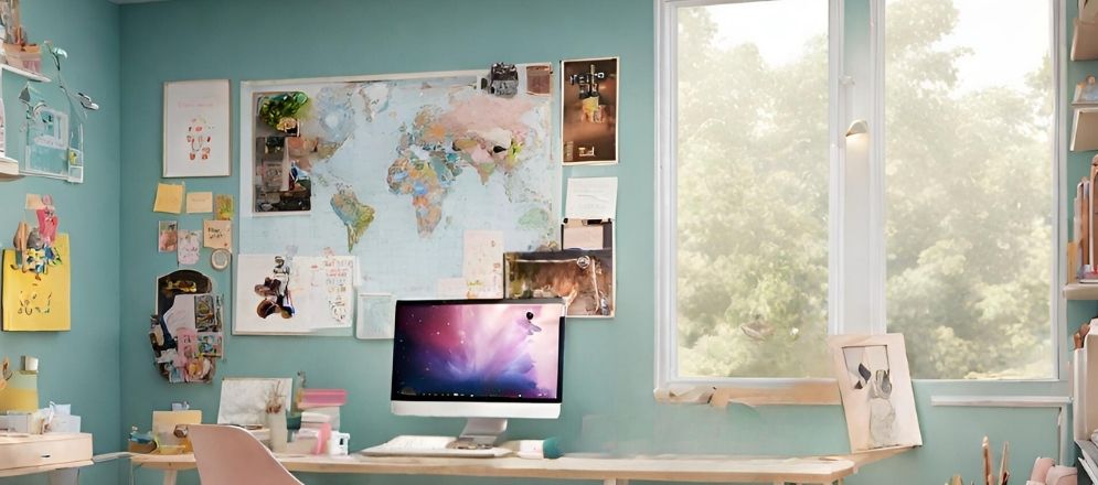 Vision board on blue wall - Beautiful Homes Vision board on blue wall - Beautiful Homes