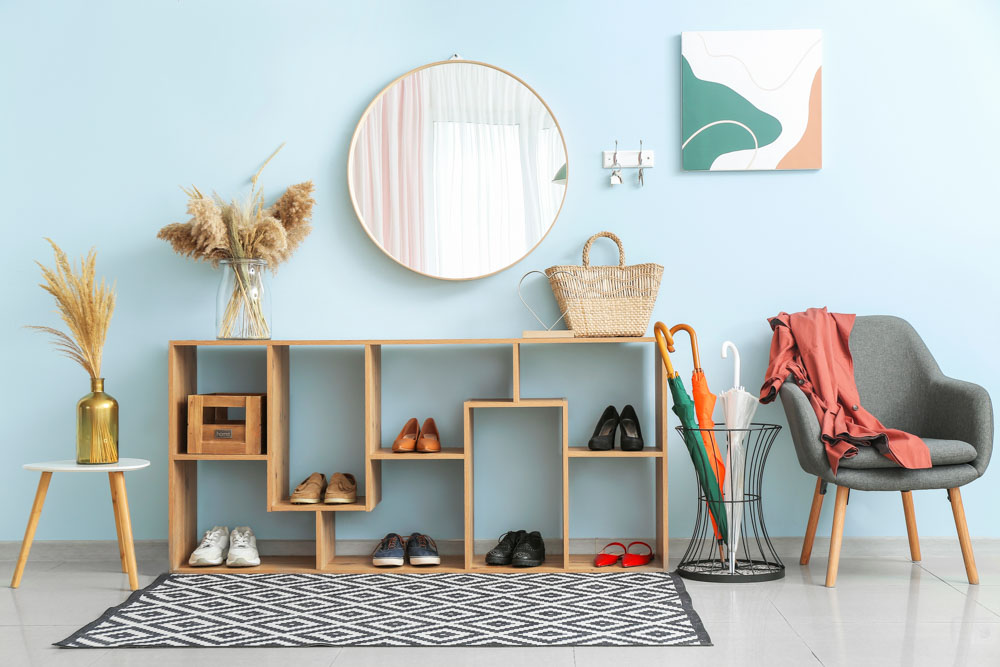 Use discarded wood at your home as a shoe rack - Beautiful Homes Use discarded wood at your home as a shoe rack for classic home interiors - Beautiful Homes