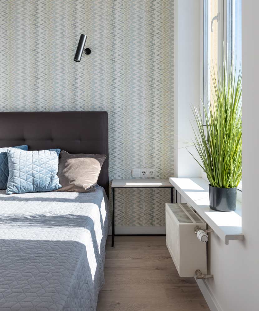 A calm bedroom with a planter - Beautiful Homes A calm bedroom with a planter - Beautiful Homes