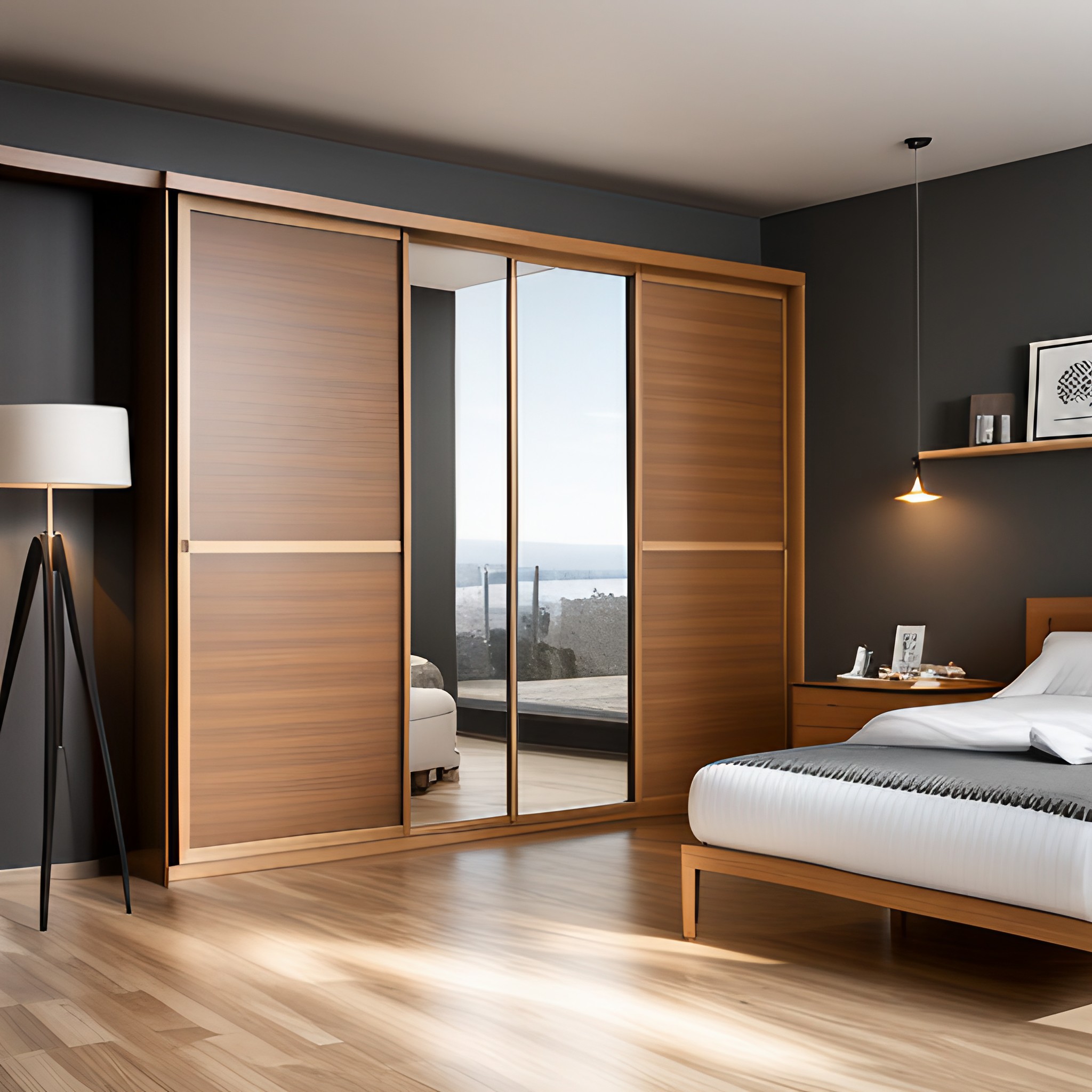 Sliding door wardrobe with shutter design - Beautiful Homes Sliding door wardrobe with shutter design - Beautiful Homes