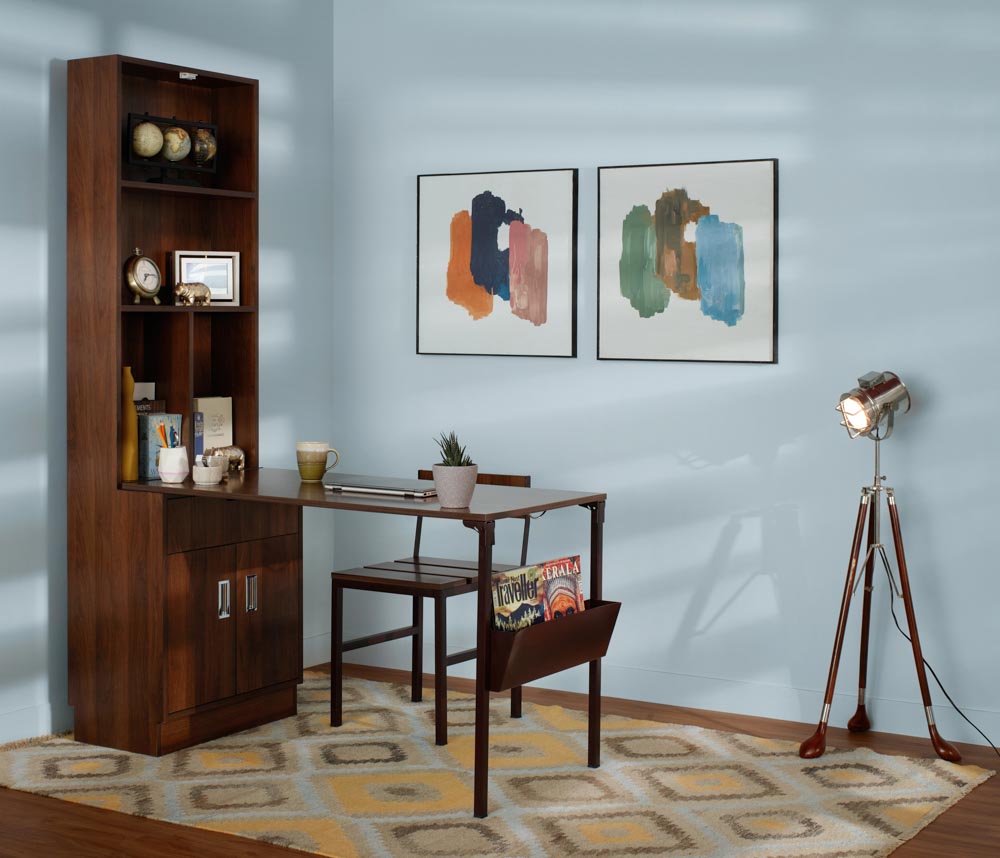 This work table cum bookshelf is foldable & functional for your home furniture - Beautiful Homes This work table cum bookshelf is foldable & functional for your home furniture - Beautiful Homes