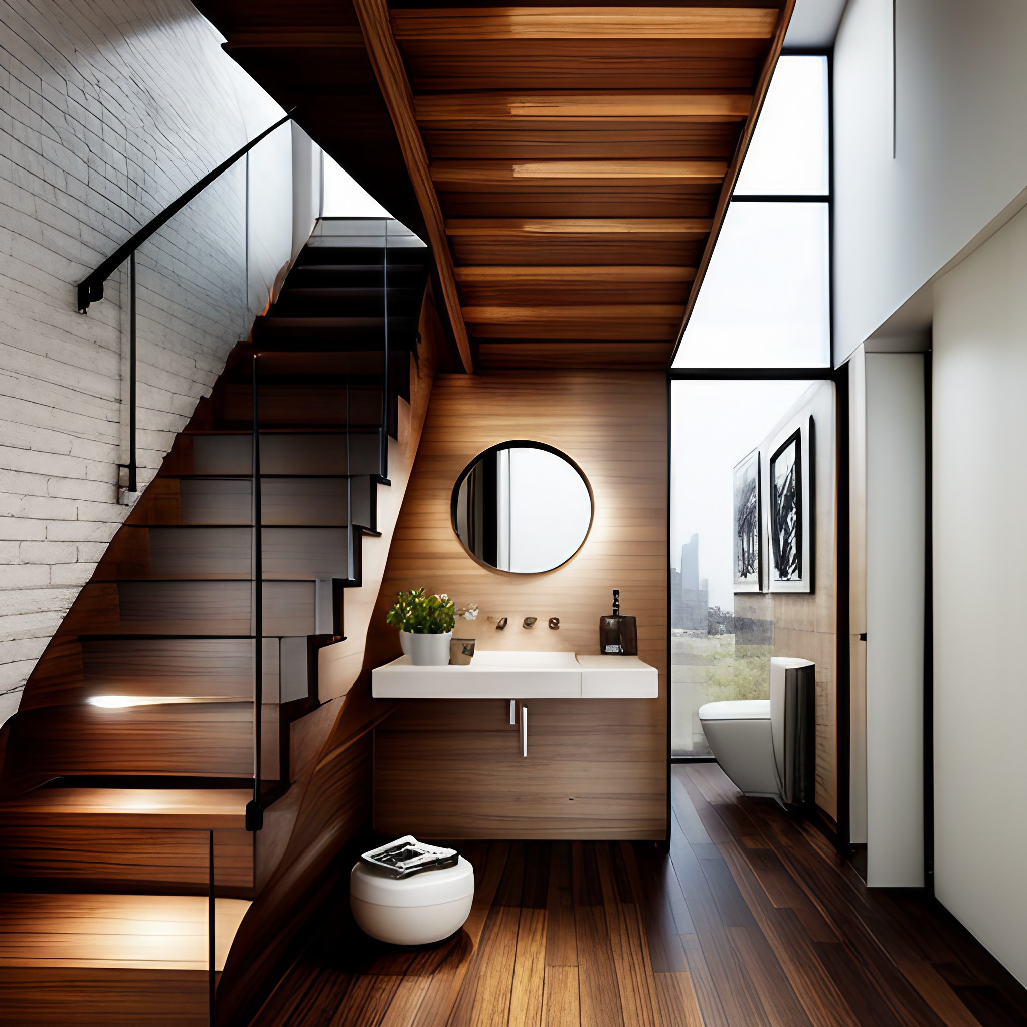 Powder room ideas for your under stair - Beautiful Homes Powder room ideas for your under stair - Beautiful Homes