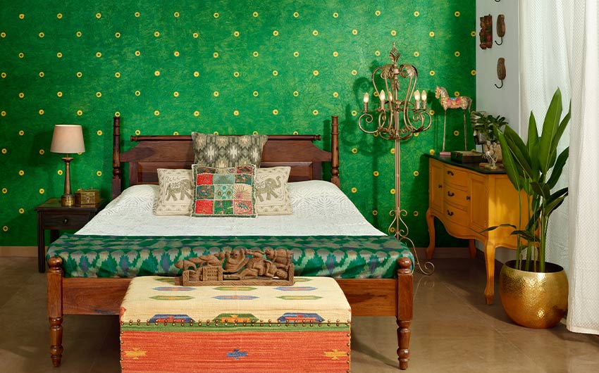 Green bedroom walls for Indian homes - Beautiful Homes