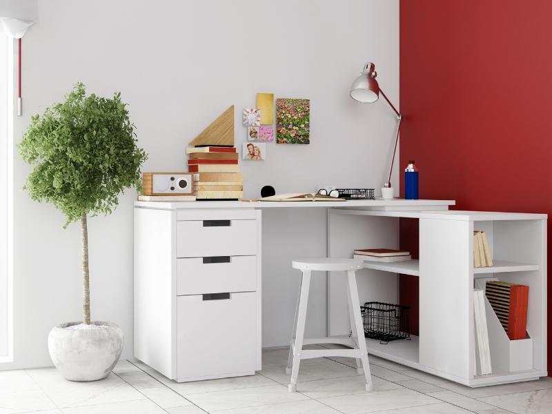 Red & white modern colour combination for the study room - Beautiful Homes Red & white modern colour combination for the study room - Beautiful Homes