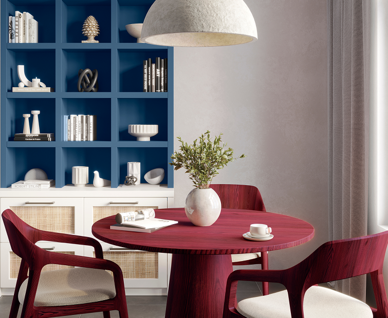 Interior room with paints