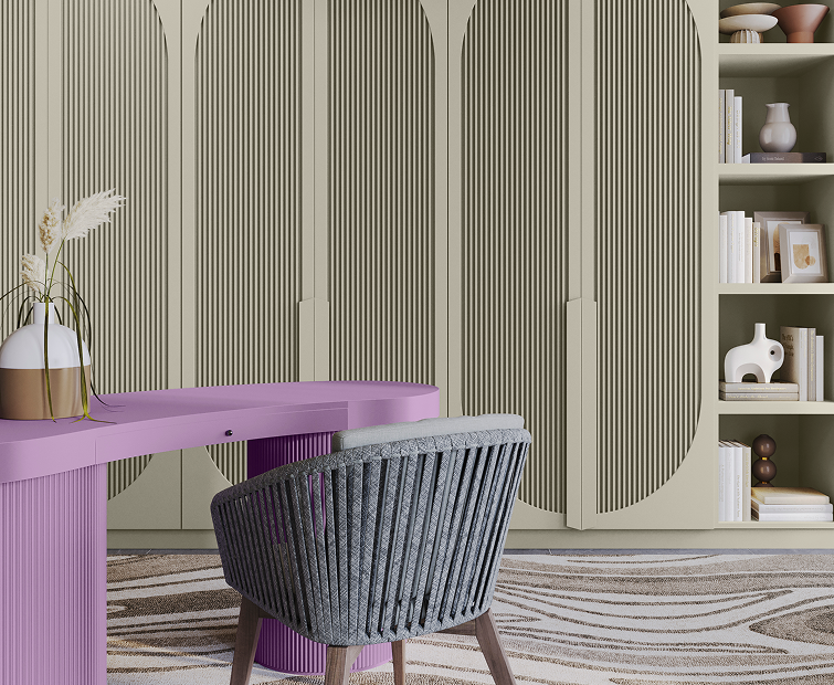 Interior room with paints