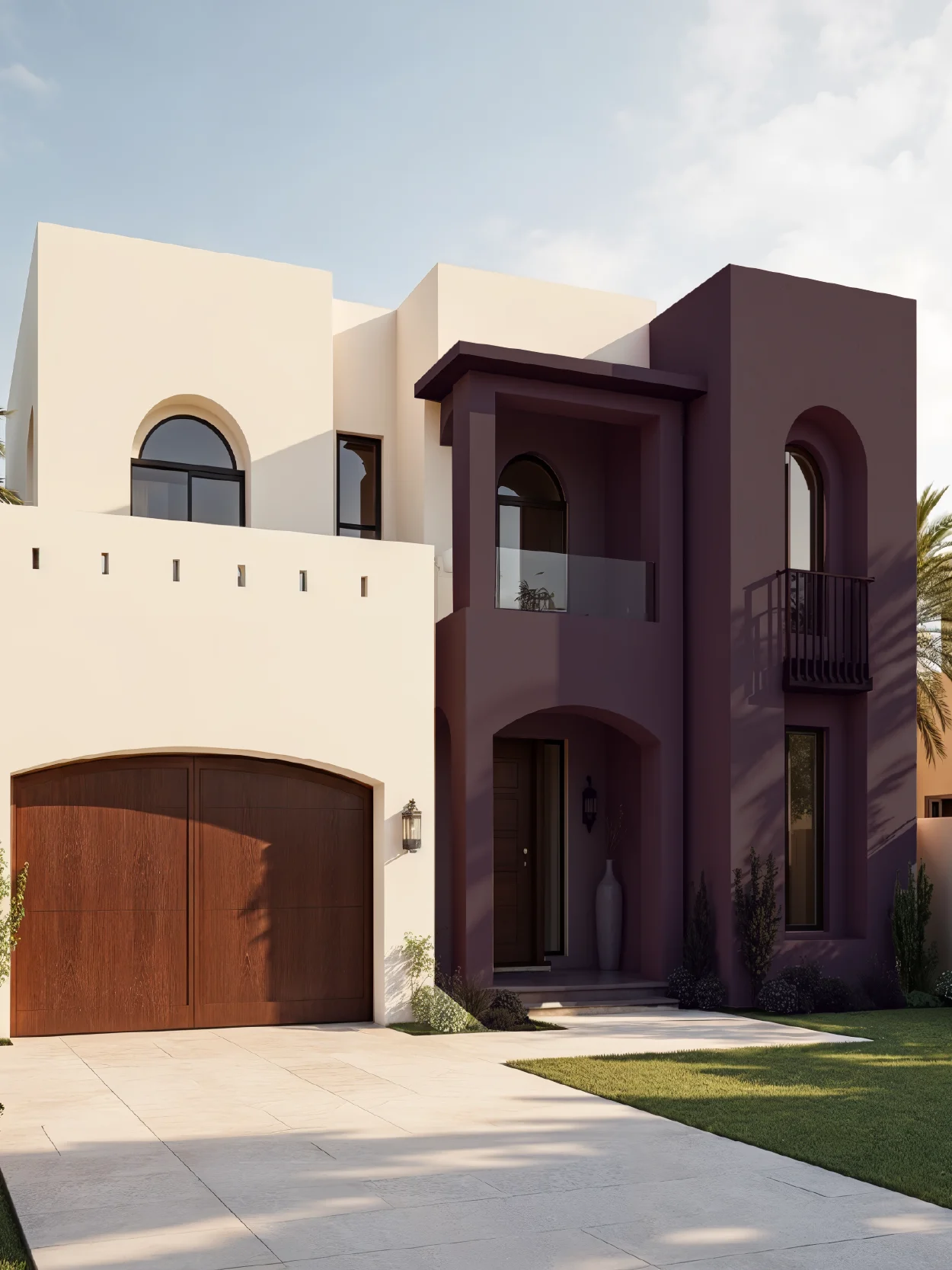 Creamy Violet Bohemian Villa Design