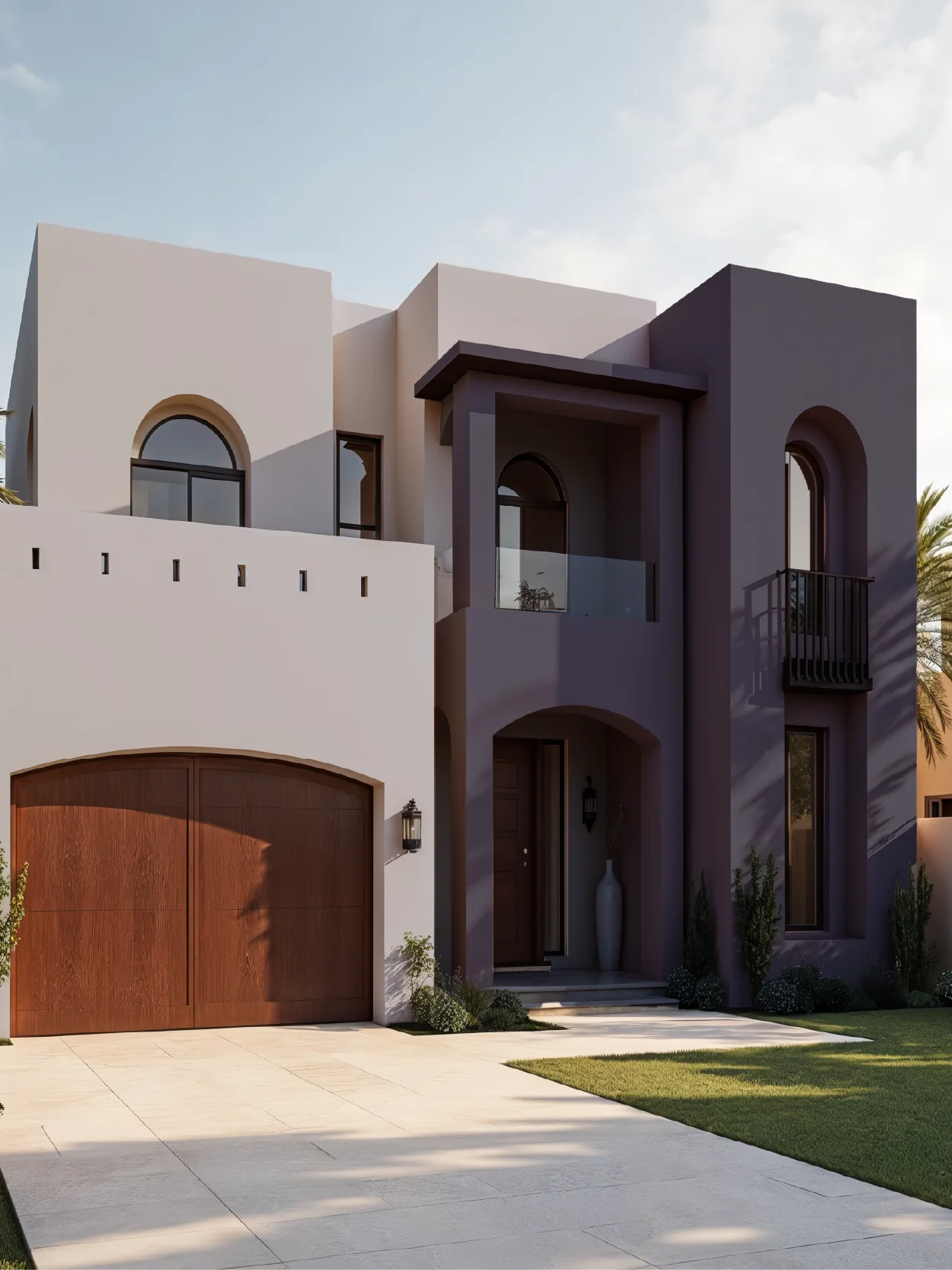 Pastel Grey-Brown Bohemian Courtyard
