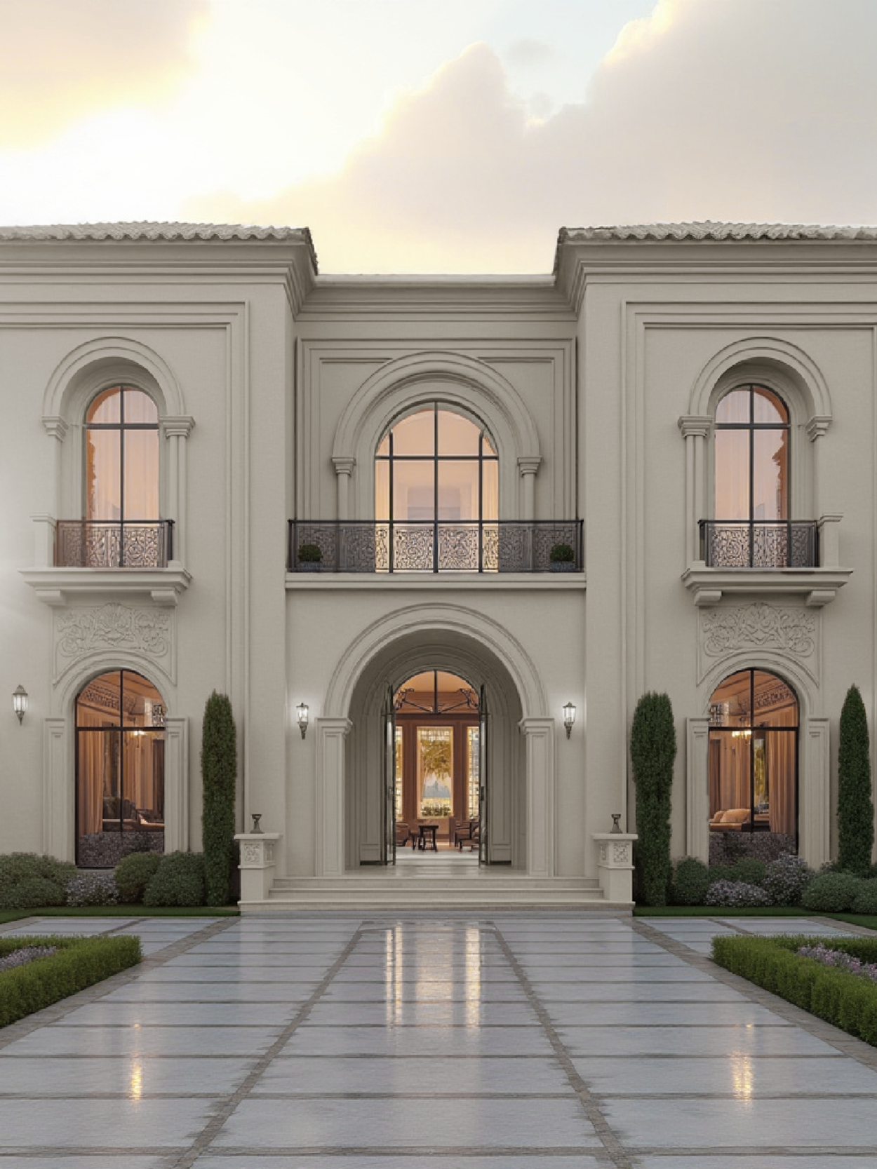 Desert Beige Classic Villa Design