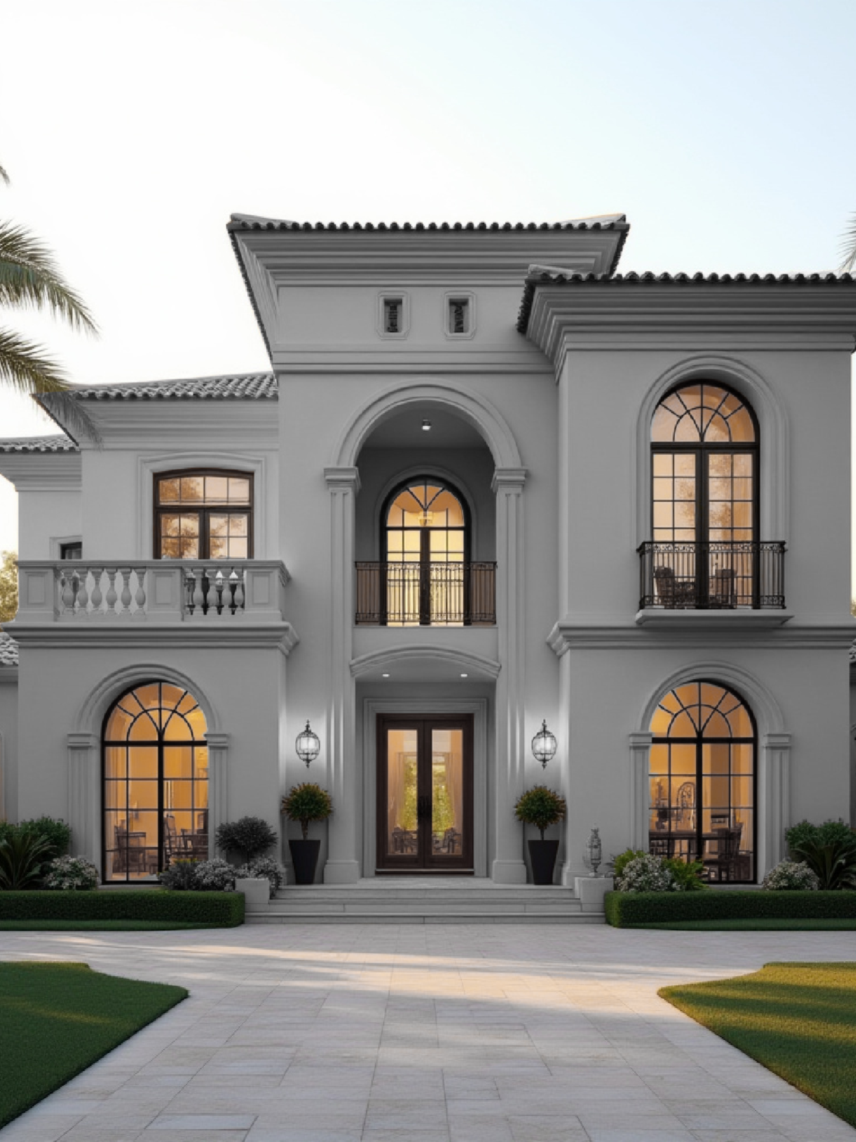 Cool Steel-Grey Classic Villa Idea