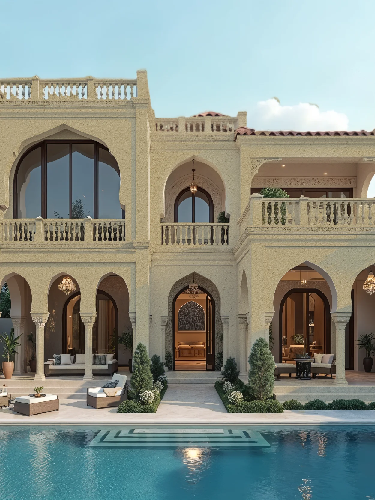 Vibrant Sandy Beige Islamic Villa Inspiration
