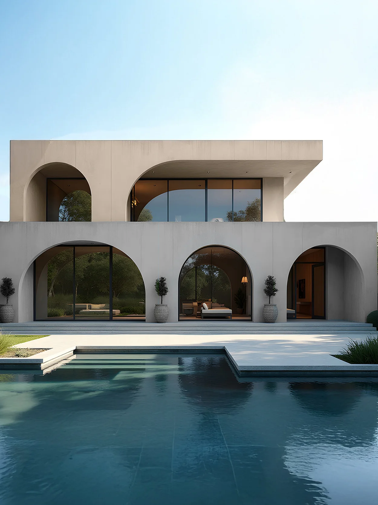 Sophisticated Warmstone Modern Villa Design