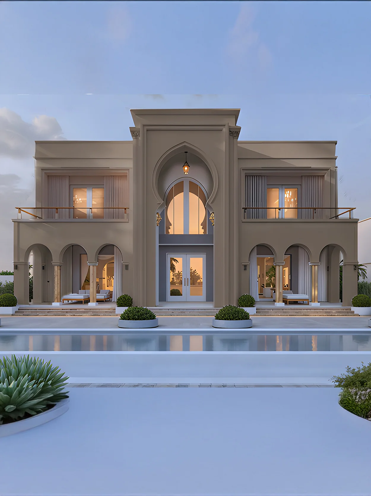 Exotic Mocha-Mousse Moroccan Villa Idea