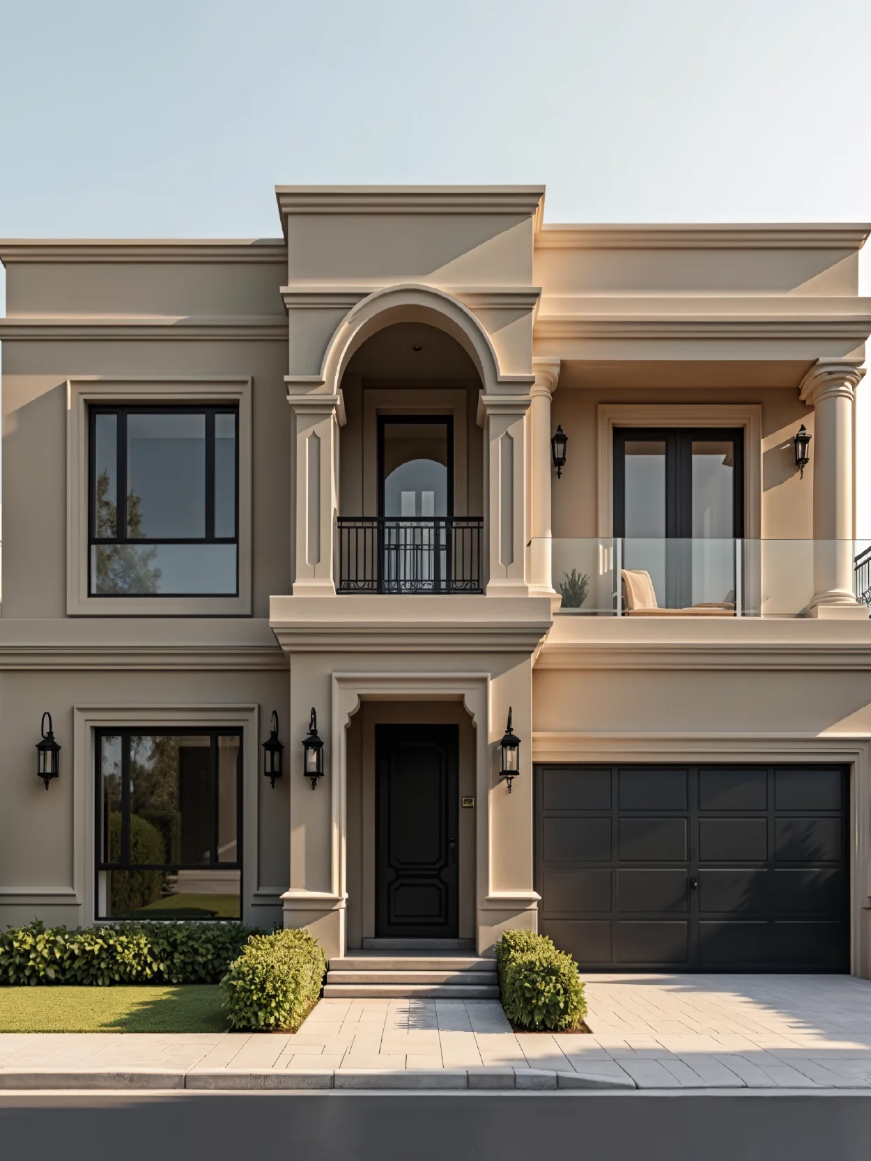 Calming Calamine Neoclassic Villa Design