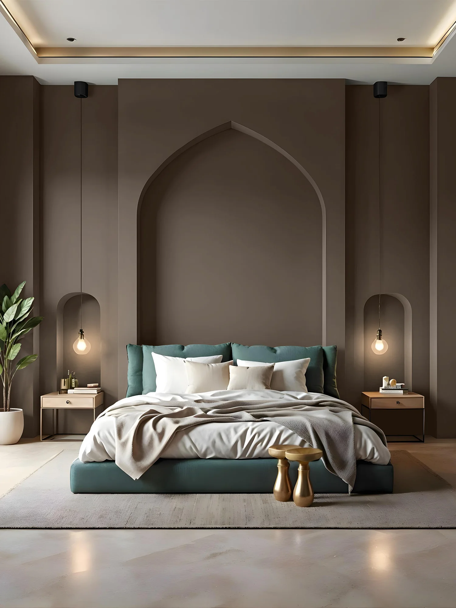 Elegant Brown Master Bedroom