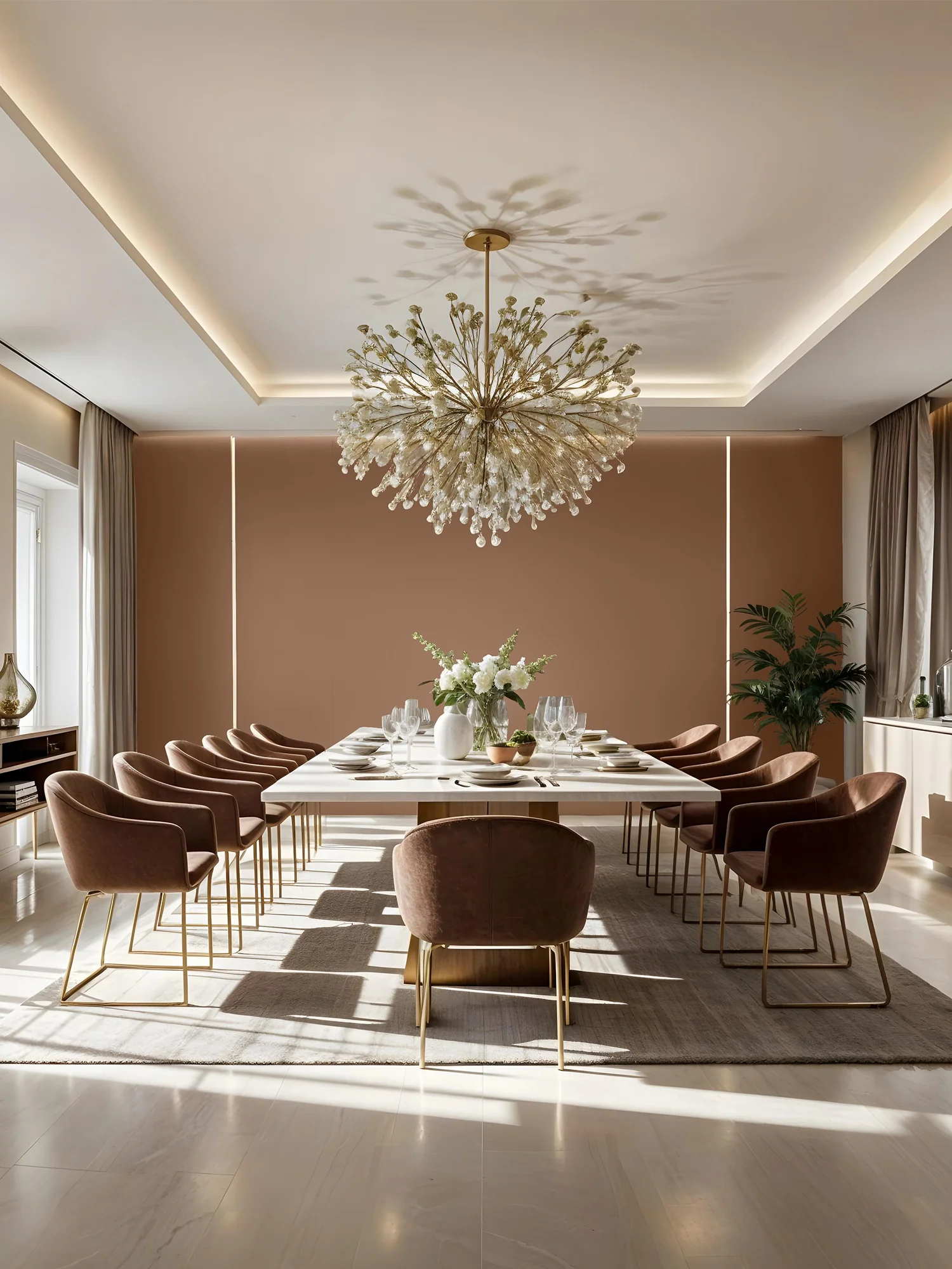 Cozy Brown Dining Room Design