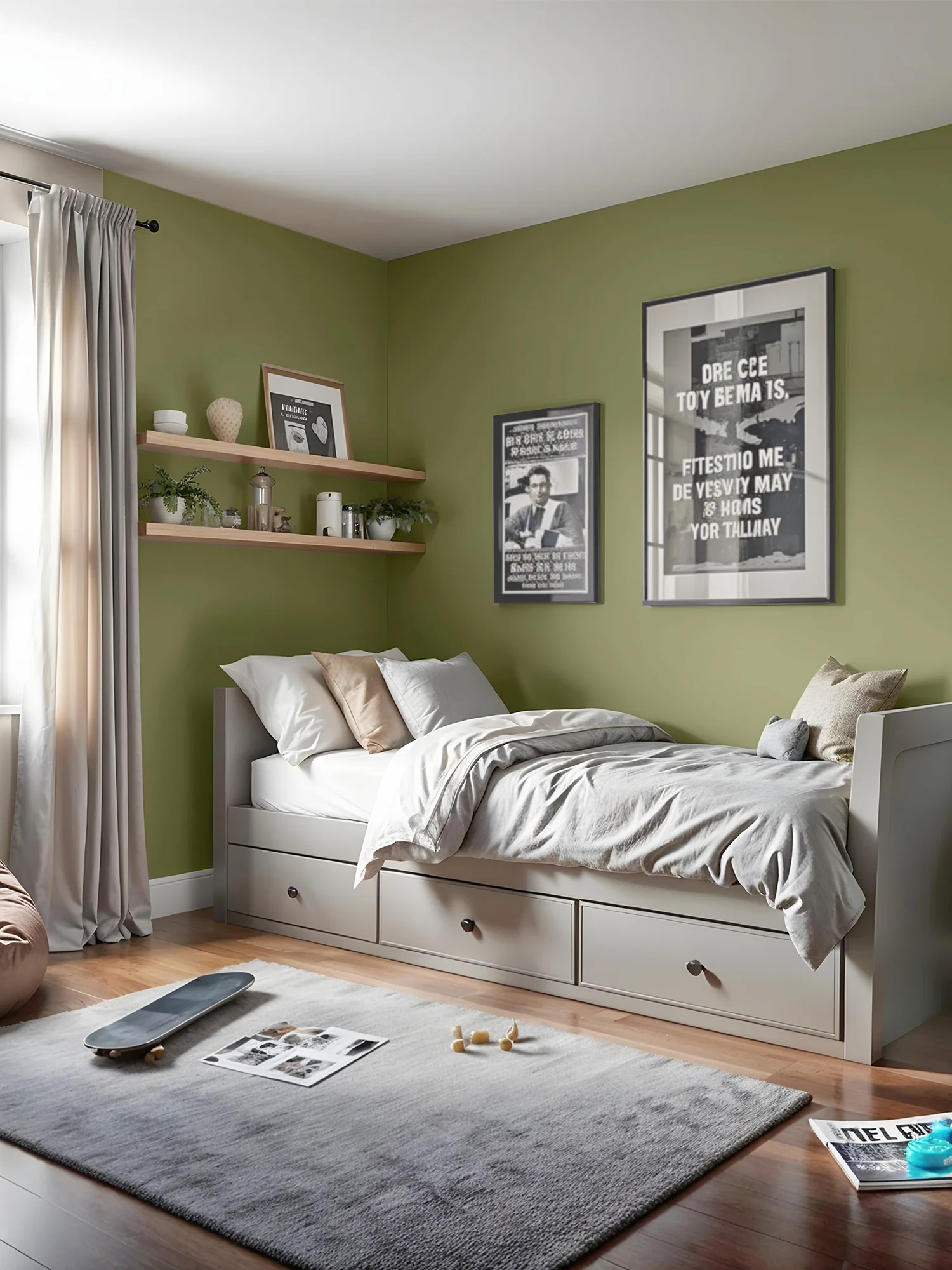 Earthy Green Kids' Room Haven