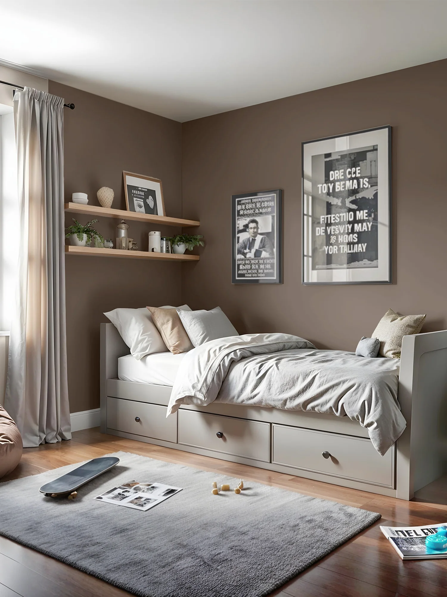 Warm Brown Kids' Room Comfort