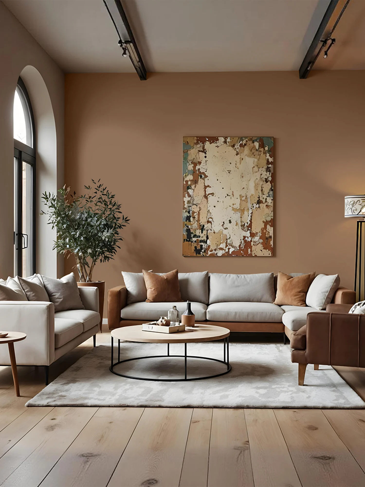 Caramel Custard Living Room Elegance