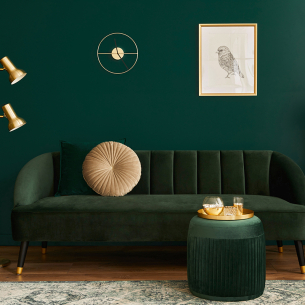 a cozy room with deep colour combination 