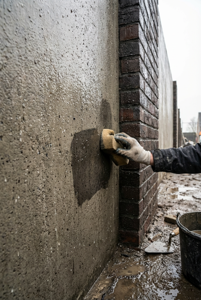 Damp-prone substrates (with waterproofing basecoat)