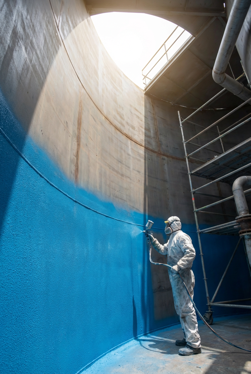 Internal surfaces of storage tanks Refinery