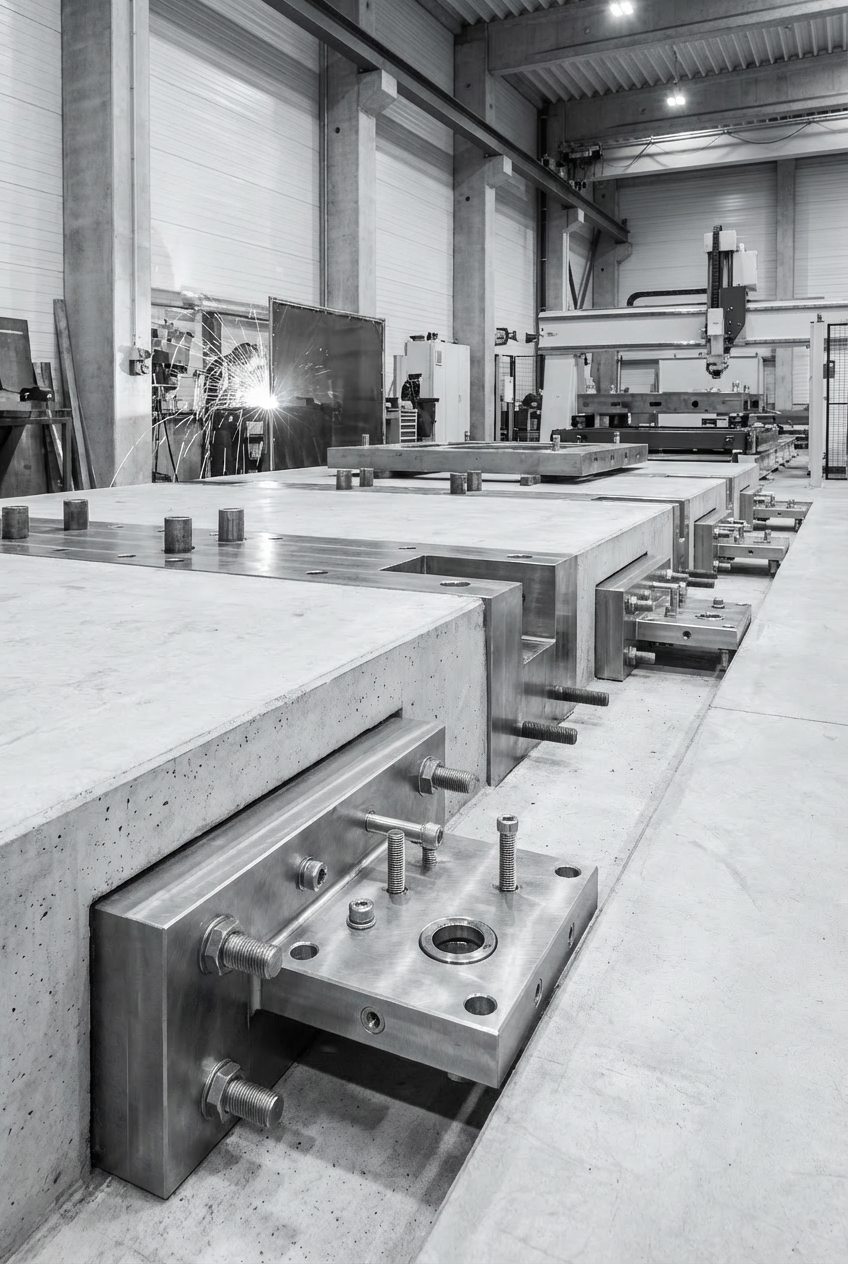 Embedded steel interfaces