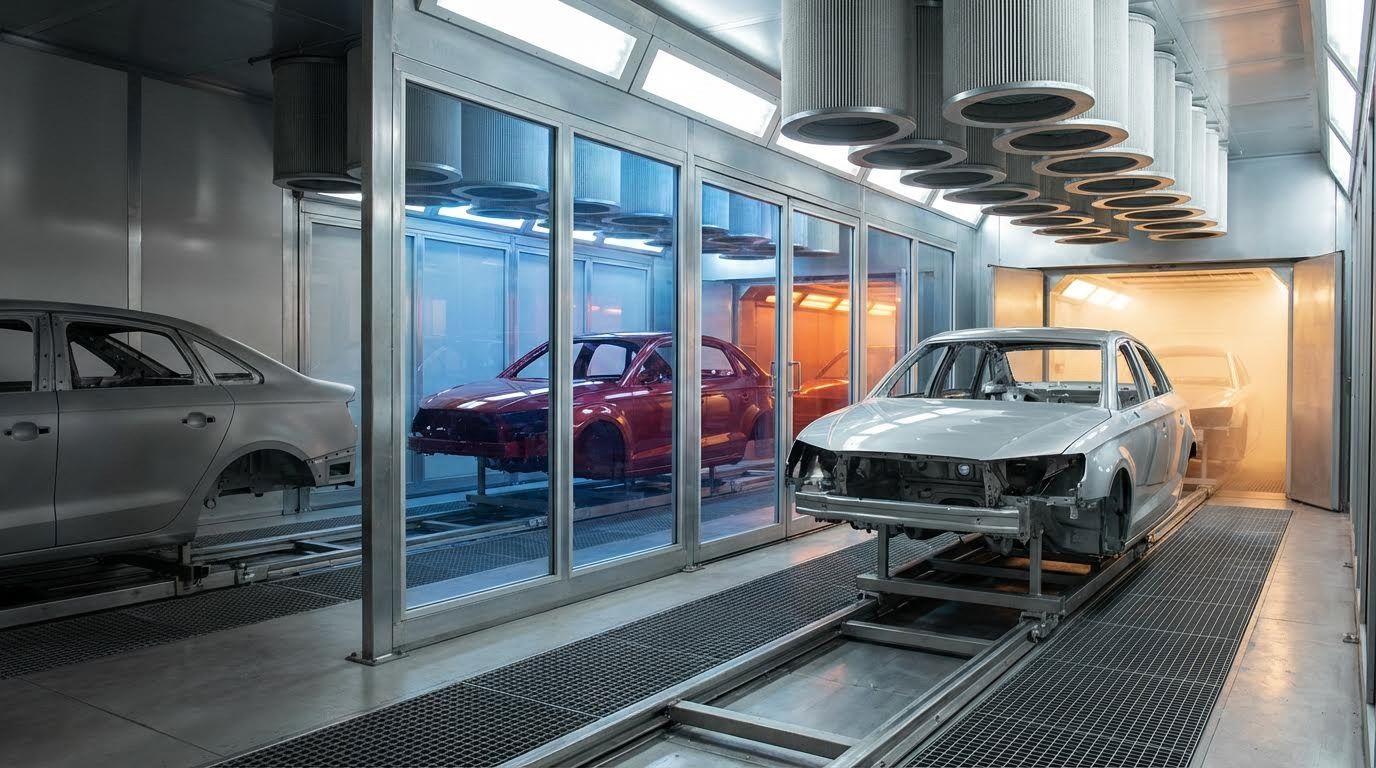 Spray Booths Appearance Stack Primer Surfacer Basecoat Clearcoat