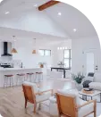 A open kitchen with a Contemporary Interior Design